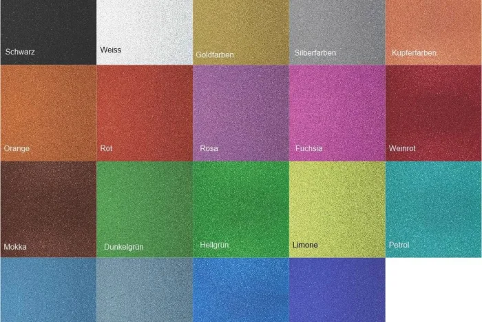 Farbtafel Glitterkarton